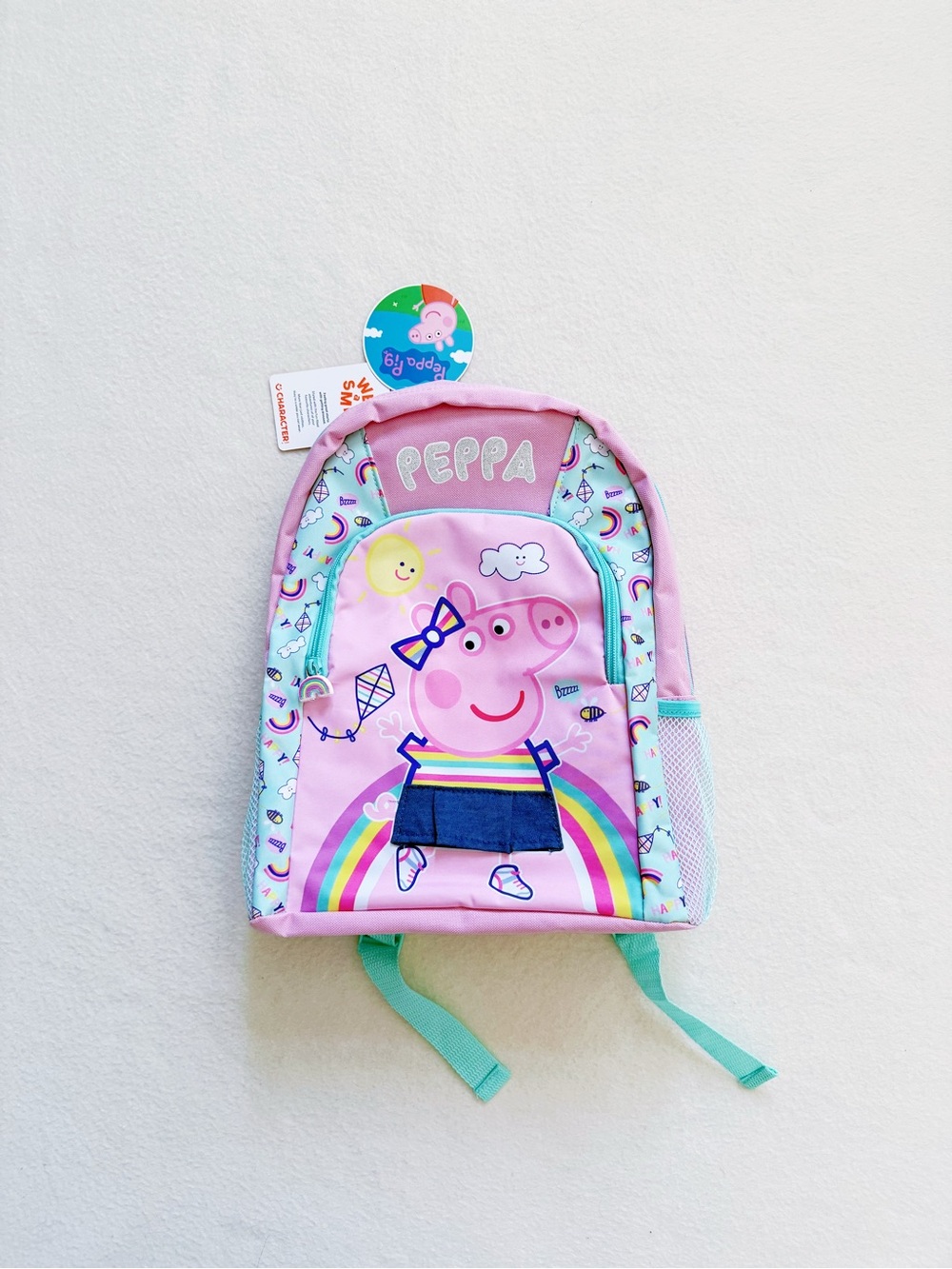Peppa Pig Rainbow Kite Pink Toddler Backpack Character.com Glitter Denim Skirt